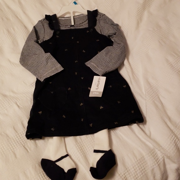 Carter's Other - Carter's Baby Girl Navy Blue Jumper with Tights